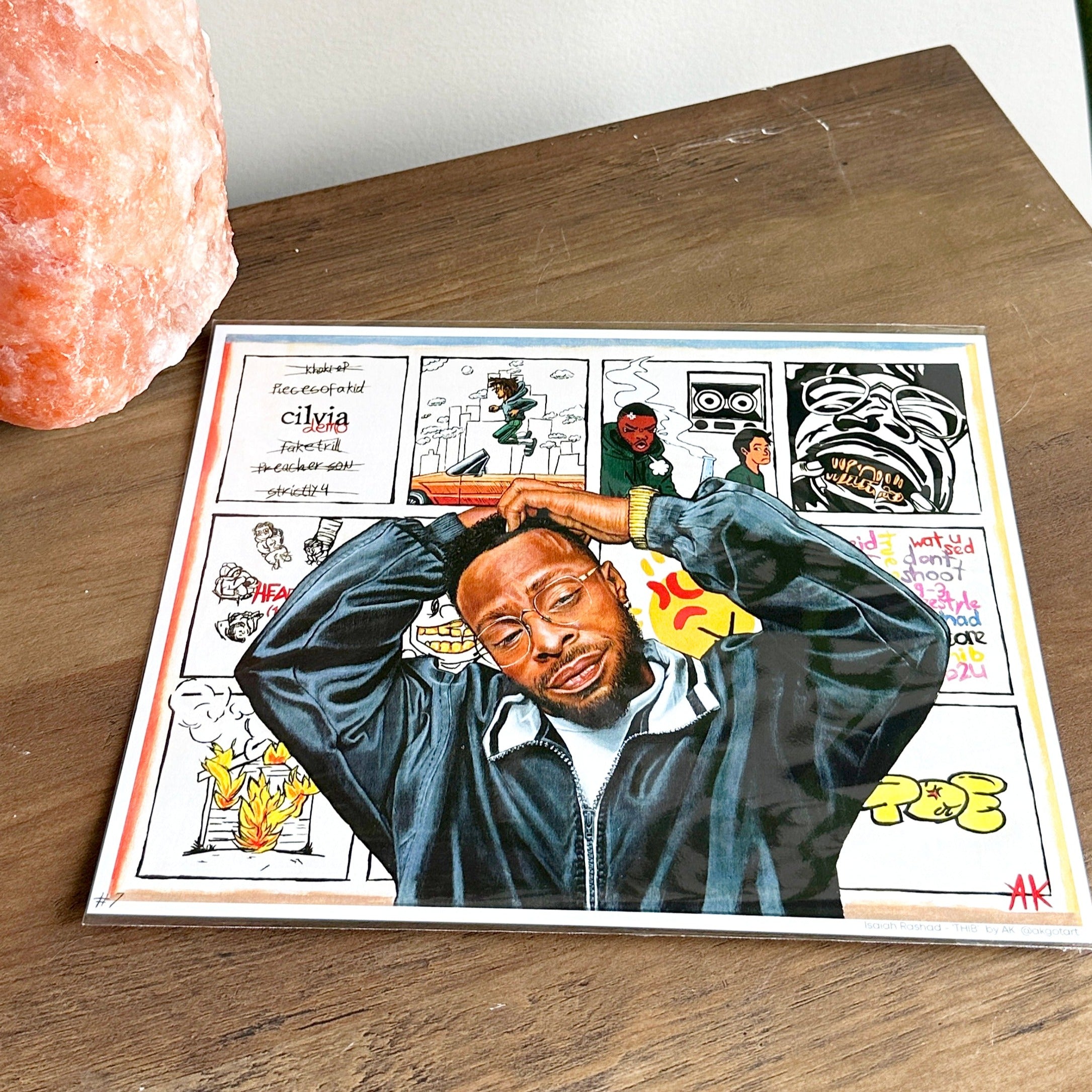 Isaiah Rashad Cardstock Print - Hip Hop and R&B Portraits by AKGOTART ...