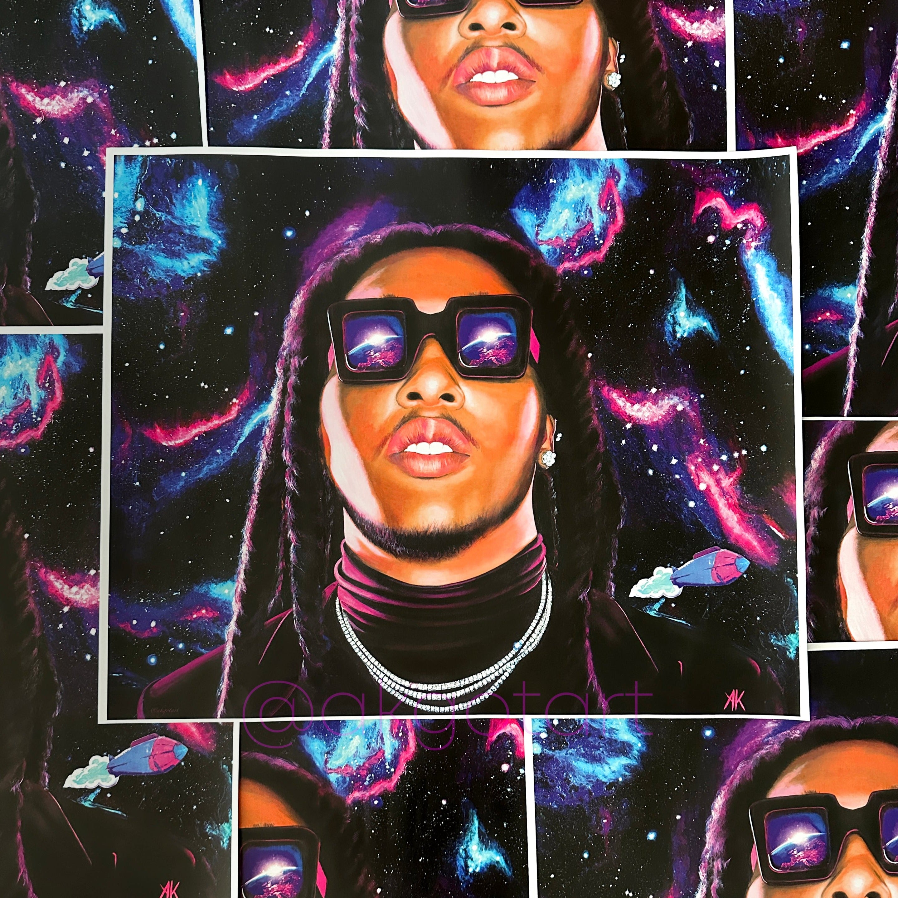 Takeoff Poster Print - Hip Hop Portraits by AKGOTART – AK GOT ART